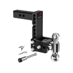 Geteen Adjustable Trailer Hitch for 2.5" Receiver, Dual Ball, 7" Drop, 15,000 lbs