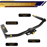 Geteen Class III Trailer Hitch for 2" Receiver – Fits 2014-2019 Toyota Highlander & Lexus RX350L, Multi-Fit for Ball Mount, Cargo Carrier, Bike Rack, Tow Hook - Image 2