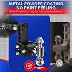 Geteen Adjustable Trailer Hitch for 2.5" Receiver, Dual Ball, 5" Drop, 15,000 lbs - Image 2