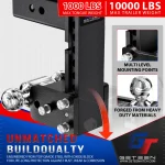 Geteen Adjustable Trailer Hitch for 2" Receiver, Dual Ball, 7" Drop, 10,000 lbs - Image 6