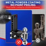 Geteen Adjustable Trailer Hitch for 2.5" Receiver, Dual Ball, 7" Drop, 15,000 lbs - Image 2