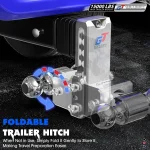 Geteen Adjustable Trailer Hitch for 2.5" Receiver, Dual Ball, 5" Drop/Rise, 15,000 lbs, Aluminum with Lock & Anti-Rattle - Image 5