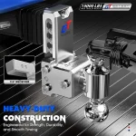 Geteen Adjustable Trailer Hitch for 2.5" Receiver, Dual Ball, 5" Drop/Rise, 15,000 lbs, Aluminum with Lock & Anti-Rattle - Image 2