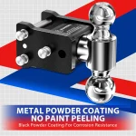 Geteen Adjustable Trailer Hitch Ball Mount, Dual Ball, Fits 2" & 2.5" Receiver - Image 2